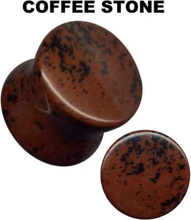 Plug Ohr Piercing aus Coffee Stone Naturstein