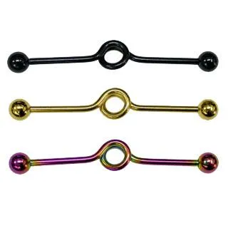Industrial Piercing Spirale farbiger Stahl anodisiert Barbell Ohr 1,6 x 38