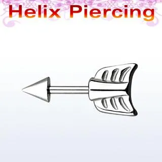 Helix Tragus Piercing Pfeil Barbell 1.2mm x 6mm