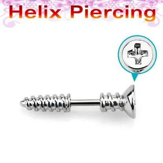 Helix Tragus Piercing Schraube Barbell 1.2mm x 6mm