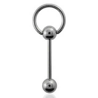 Piercing Barbell mit Ring 1,6 mm Stahl Hantel 6mm bis 50mm