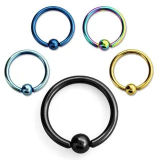 BCR Piercing Ring farbiger Stahl Klemmkugelring 1,0 bis 2,0 mm anodisiert