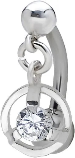 Bauchnabelpiercing Ring mit Kristall Anhänger Crystal Belly