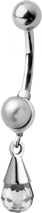 Bauchnabelpiercing Perle mit geschliffenem Kristall Stein Anhänger