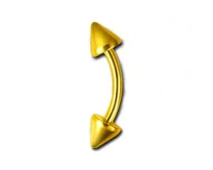 Piercing Banane Goldfarben mit zwei Spitzen in 1.2mm/1.6mm