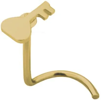 Nasenstecker Spirale Chirurgenstahl vergoldet Schlüssel  0.8mm Stärke