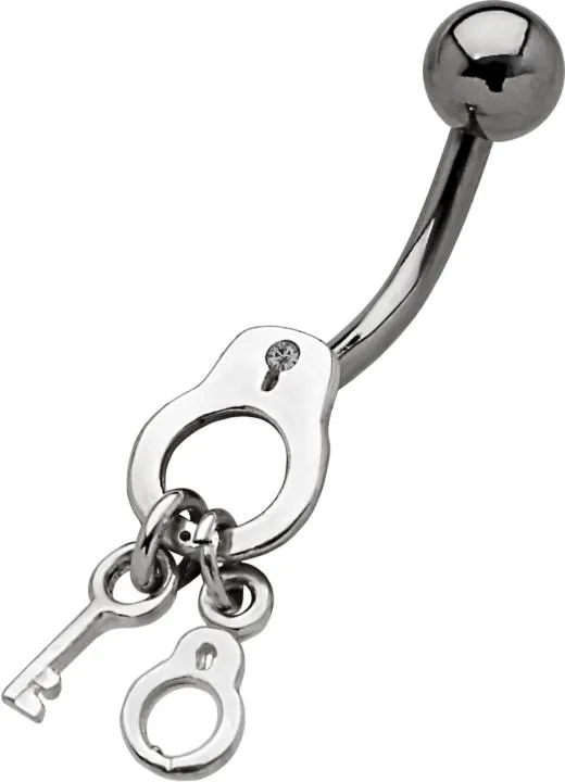 Bauchnabelpiercing Handschelle mit Schlüssel Anhänger