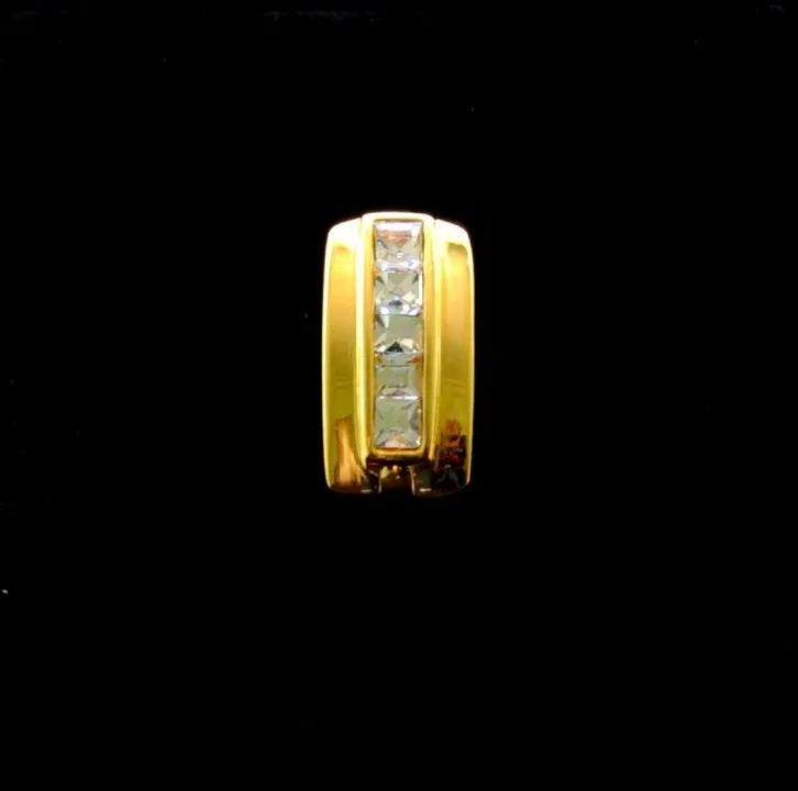 Bauchnabelpiercing Titan 925er Silber-Motiv goldfarbig Kristallschild