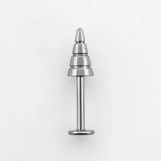 Piercing Labret 7mm Spike Spitze Stahl 1,2mm Stecker 5 bis 12mm