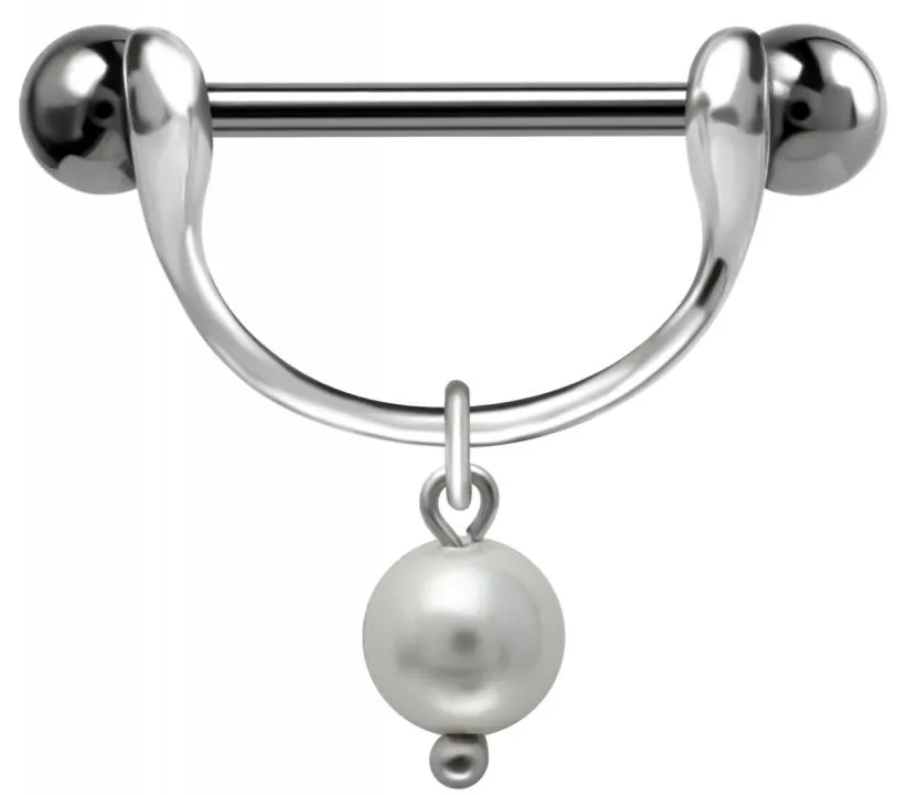 Brustwarzenpiercing Schild Perlen Anhänger mit Barbell Nipple Piercing