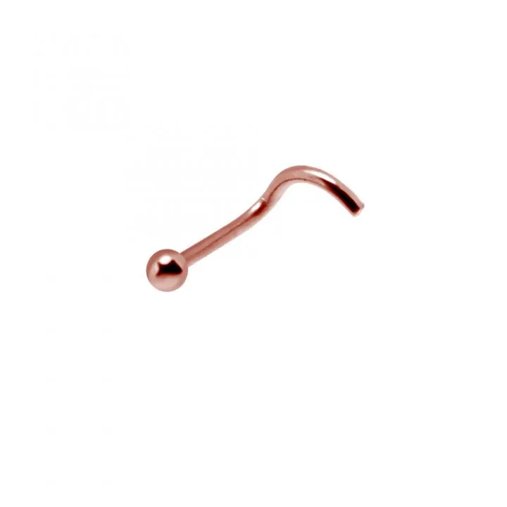 Nasenstecker Spirale Silber 1.3mm-Kugel silberfarbig schwarz goldfarbig roségoldfarbig