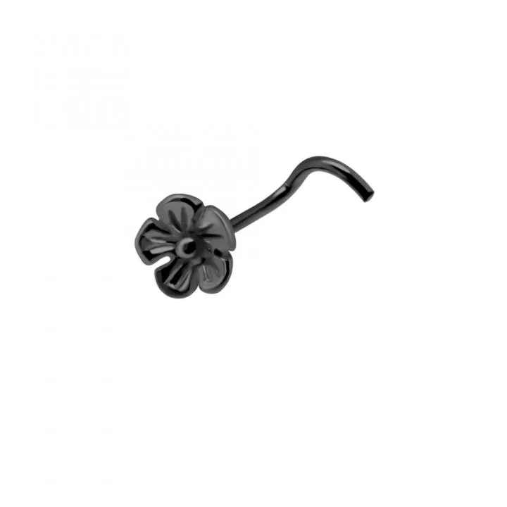 Nasenstecker Spirale Silber Blume silberfarbig schwarz goldfarbig roségoldfarbig-