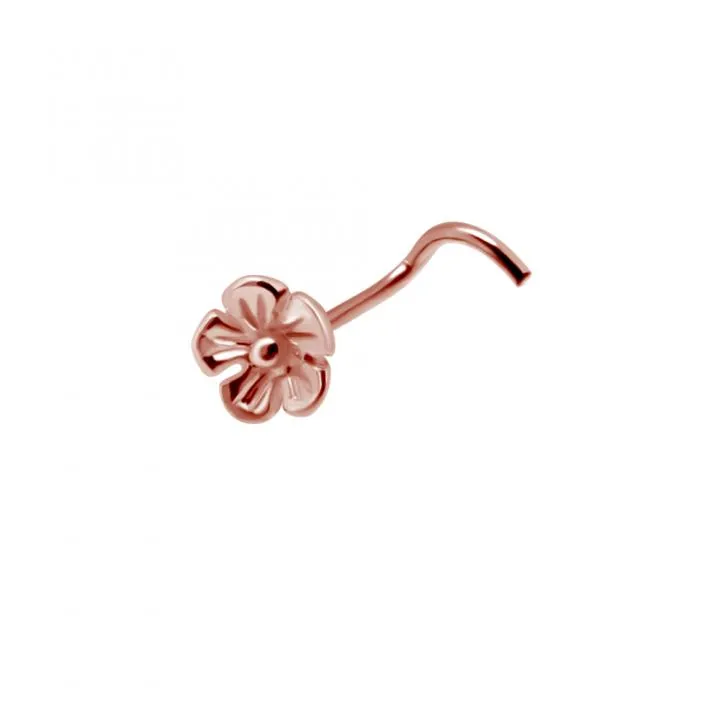 Nasenstecker Spirale Silber Blume silberfarbig schwarz goldfarbig roségoldfarbig-