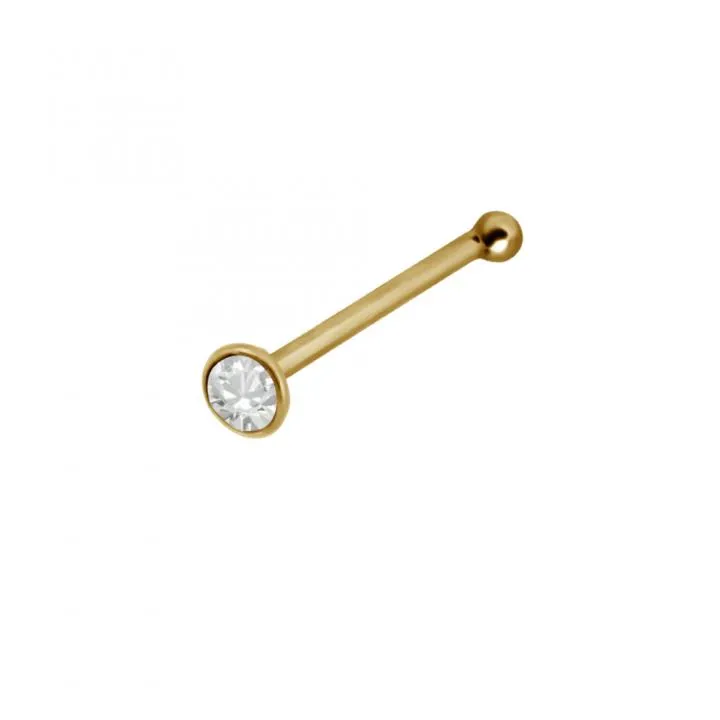 Nasenstecker Pin 2mm-Kristall Silber silberfarbig schwarz goldfarbig roségoldfarbig