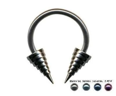Piercing Hufeisen Circular 7mm Speerspitzen Titan 1,2 und 1,6mm