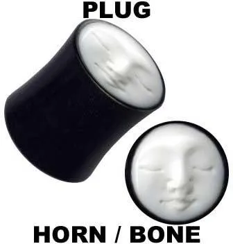 Organic Horn Plug aus Büffelhorn Mondgesicht