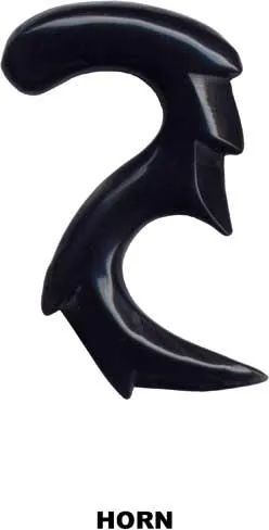 Piercing Expander Tribal Büffelhorn schwarz Dehnungssichel Claw