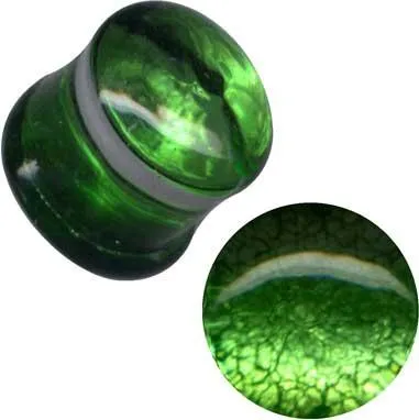 Plug Ohr Piercing aus Glas in Grün