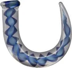 Piercing Dehnungssichel aus Glas transparent/blau Expander Claw