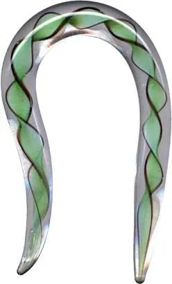 Piercing Dehnungssichel Glas grün Tribal Hook Expander Claw