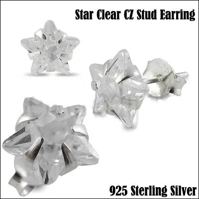 Ohrstecker aus Silber mit eingefasstem 3mm-Kristall sternförmig