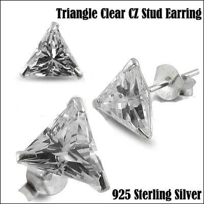 Ohrstecker aus Silber mit eingefasstem 3mm-Kristall Dreieck