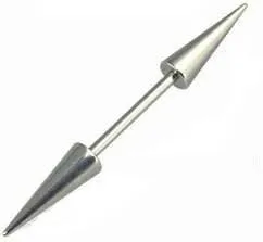 Piercing Barbell 2 lange Spitzen 6 bis 50mm Stahl Hantel 1,2/1,6mm