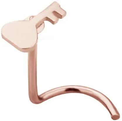 Nasenstecker Spirale Chirurgenstahl roségoldfarbig Schlüssel  0.8mm Stärke