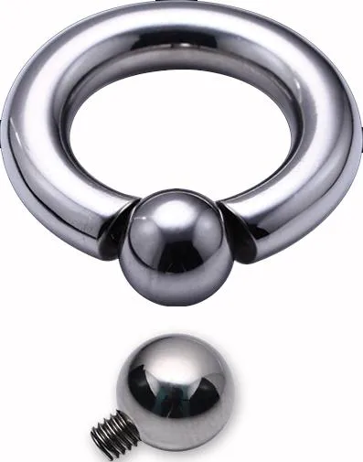 BCR Piercing Ring Stahl mit Schraubkugel von 4mm bis 15mm Stabstärke