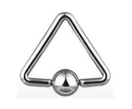 BCR Ring Piercing Dreieck Stahl Klemmring 1,2 x 10 mm