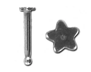 Nasenstecker Pin mit Stern Motiv 1.0 Stahl Nasenpiercing gerade