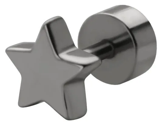 Stahl Piercing Kugel Stern Motiv Verschluss 1.2mm Schraubkugel