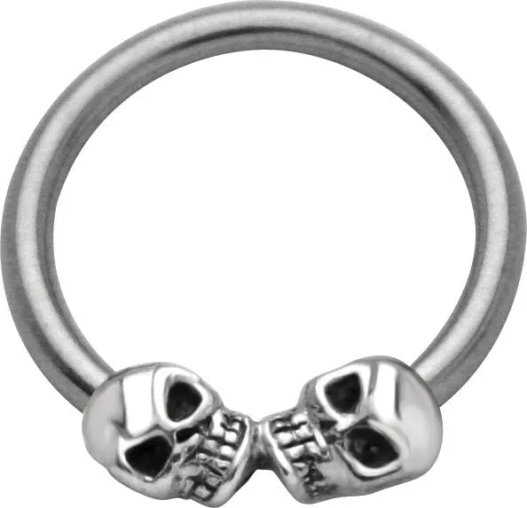 Brustwarzen BCR Ring Totenköpfe Klemmring Nippel Piercing Titan Stahl