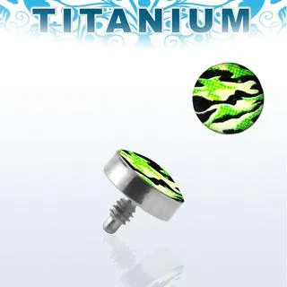 Piercing Microdermal 4mm-Aufsatz aus Titan mit Motiv Military