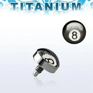 Piercing Microdermal 4mm-Aufsatz aus Titan mit Motiv 8