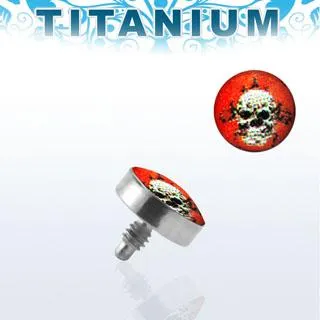 Piercing Microdermal 4mm-Aufsatz aus Titan mit Motiv Skull