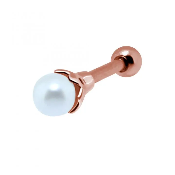 Helix Tragus Piercing mit Perle silberfarbig schwarz goldfarbig roségoldfarbig  1.2mm x 6mm