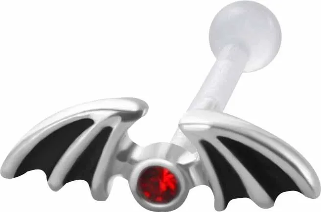 PTFE Helix Tragus mit Gothic Flügel Stecker Ohr Piercing