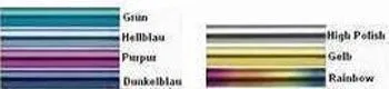 Piercing Barbell Hantel farbige Spitzen 1.2/1.6 mm Stahl anodisiert