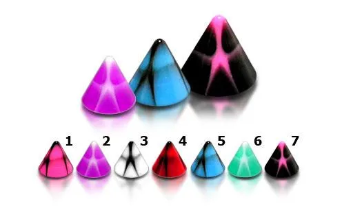 Acryl Piercing Spitze strukturiert 7 Farben Verschluss 1.2mm
