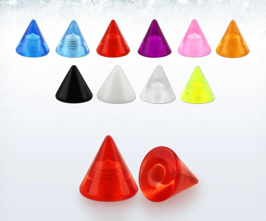 Farbige UV-Acryl Piercing Spitze 11 Farben Verschluss Schraubspitze